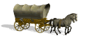 Animated horse-drawn wagon